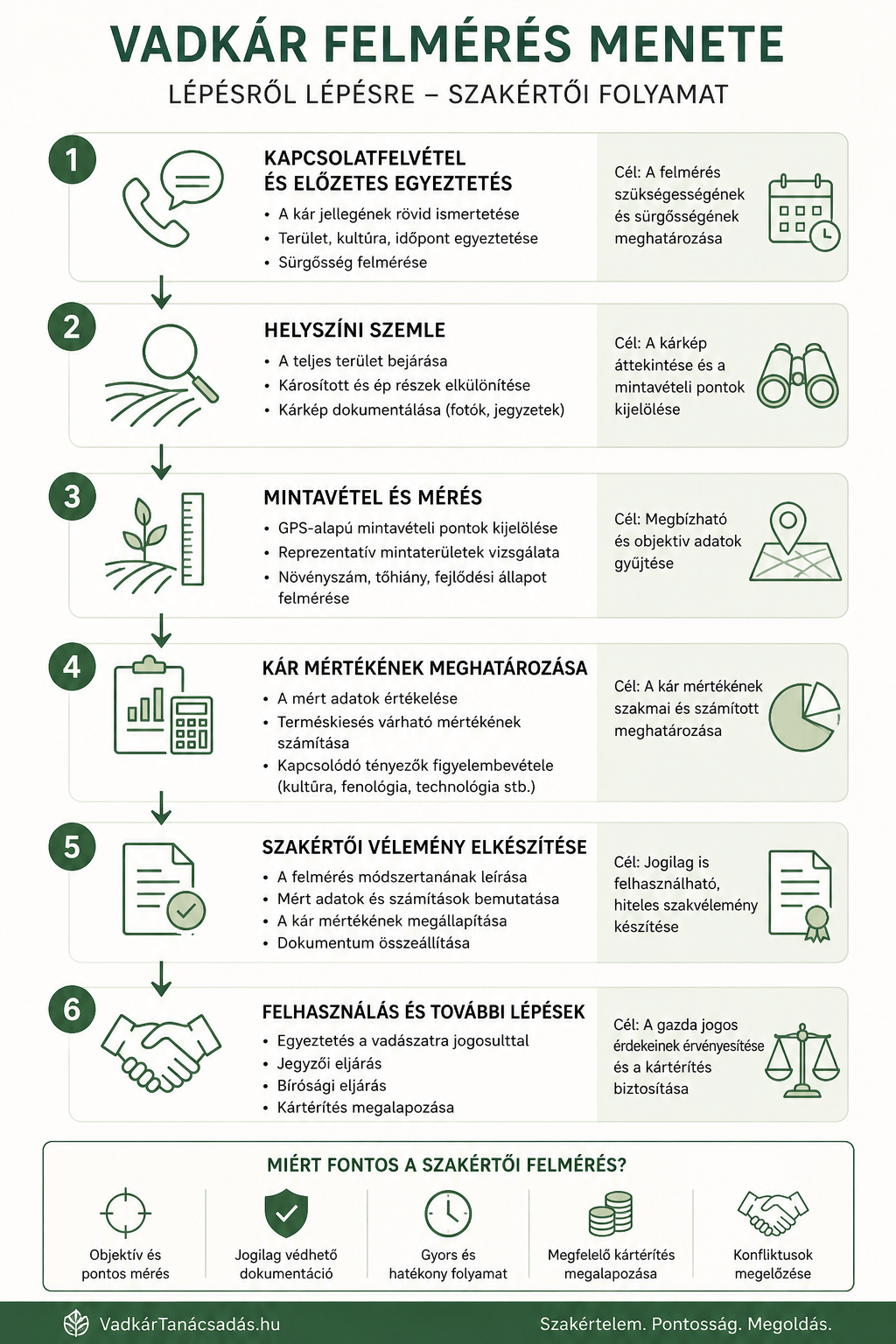 Igazságügyi vadkár szakértő felmérési folyamata 6 lépésben